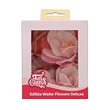 FunCakes Magnolie Rosa Groß, Essbare Blumen für Torte, Kuchen und Cupcakes Dekoration, Edible Wafer Flowers Deluxe - pk/6