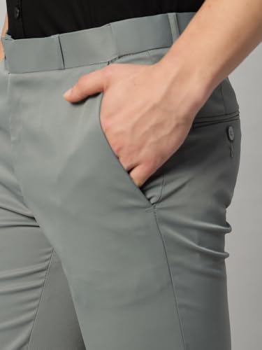 Image of Vogaan Formal Pant with Expandable Waist for Men | Men's Cotton Regular Fit Flat Front Pant for Party and Casual Wear