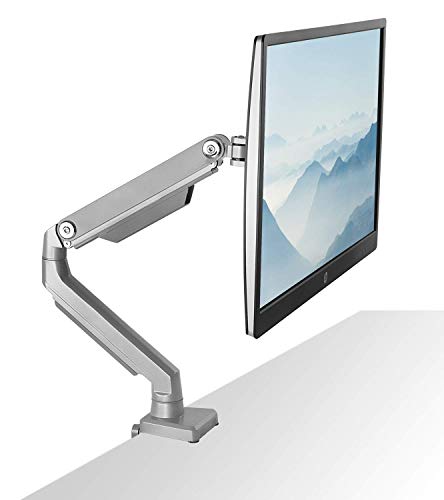 Mount-It! Single Monitor Arm Desk Mount, Height Adjustable VESA Monitor Stand For Computer Screens 19, 20, 21, 24, 27, 29, 30, 32 Inches
