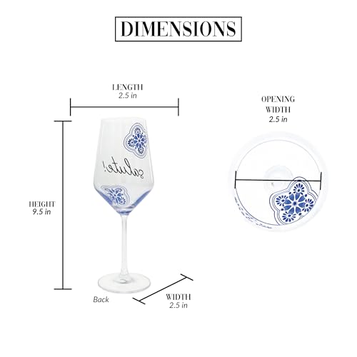 Pavilion Gift Company- Salute! - 16 oz Wine Glass Mediterranean Summer Vibrant Wine Lover Vineyard by Pavilion Gift Company - Used condition - Image 2