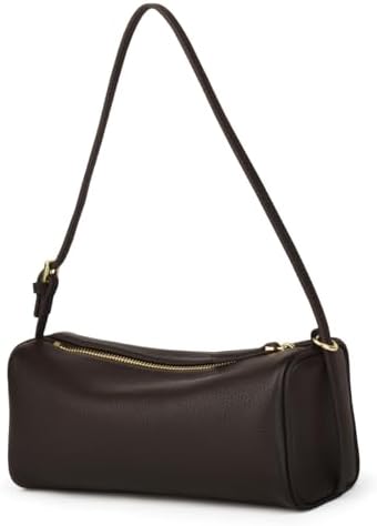 DONNAIN Leren handtas voor dames, echt leer, hoogwaardige handtas voor dames, schoudertas van echt leer, crossbody hobo bag met verstelbare riem, verlengde vorm, koffie, 24 x 10 x 9 cm