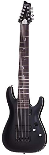 Schecter Damien Platinum 9-String Electric Guitar, Rosewood Fingerboard, Satin Black