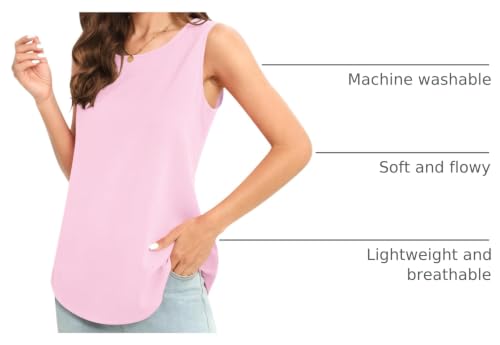 Image of Women's Sleeveless Chiffon Tank Top Business Casual Blouse Tunic Top