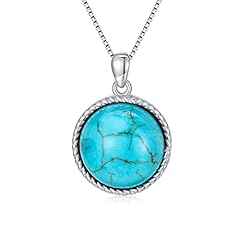A_Turquoise Stone_18+2'' Sterling Silver Chain