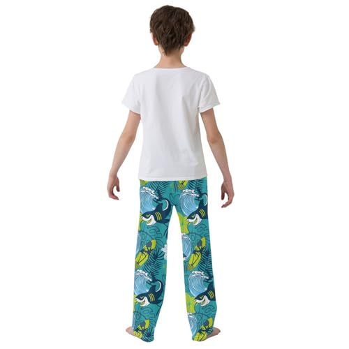 Palm Leaf Surfboard Shark Boys Pants for Kids Jogger Pants with Pockets S-XL3