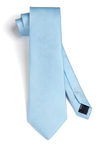Image of HISDERN Ties for Men Solid Tie Handkerchief Set Classic Woven Silk Business Polka Dot Mens Ties Necktie Wedding Party