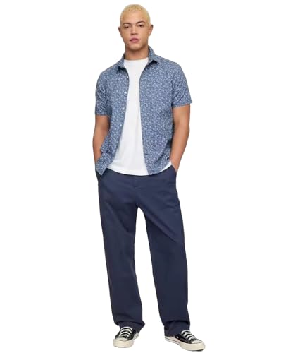 Image of Gap Men Regular Fit Floral Print Short Sleeves Collared Shirt