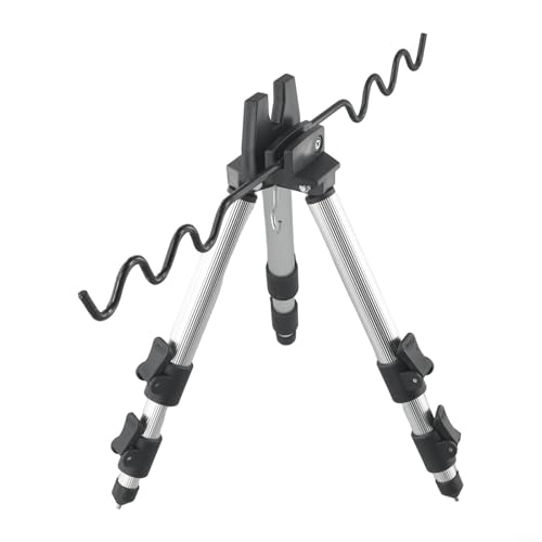 Fishing Pole Tripod Bracket, Adjustable Fishing Pole Stand, Portable Folding Fishing Rod Tripod Stand For Outdoor, Telescopic Tripod Stand For Fishing Poles, Fishing Rod Holder For Ground(A Silver)