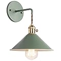 iYoee Wall Sconce Lamps Lighting Fixture with on Off Switch,Green Macaron Wall lamp E26 Edison Copper lamp Holder with Frosted Paint Body Bedside lamp Bathroom Vanity Lights