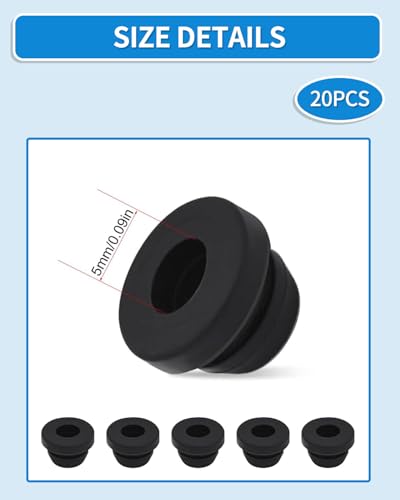 BNREOZA 20 Stück Herdgummidichtungen, Führungsgummifüße, rostige Gummifüße, Schutzgummidichtungen für Wohnwagenkocher, Gasherd für 5mm Stangen