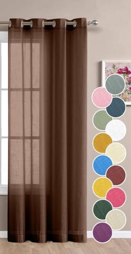 THE LINEN COMPANY Cotton Sheer Long Door Curtains 9 Feet Single Pcs Solid Living Room, Office, Bedroom Decorative Curtain 1-Piece
