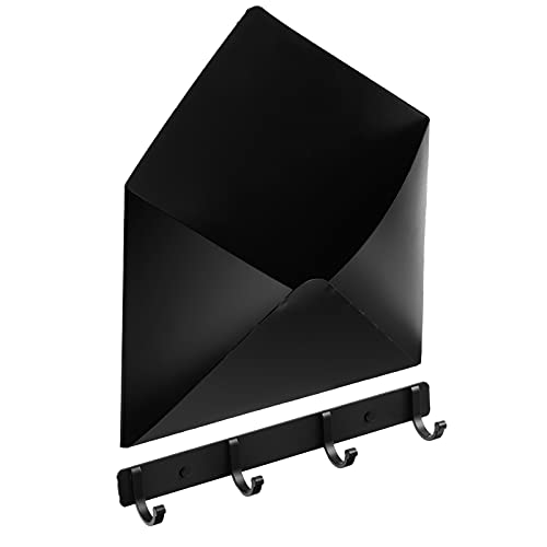 Metal Mail Envelope Holder Wall Mounted Hanging Envelope Decor Mail Organizer Holder And A Row Hook For Home Or Office #TOP6