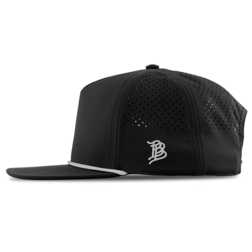 Image of Branded Bills Bare Flat 5 Panel Rope Hat for Men, Adjustable Snapback Golf Baseball Cap Flat Brim