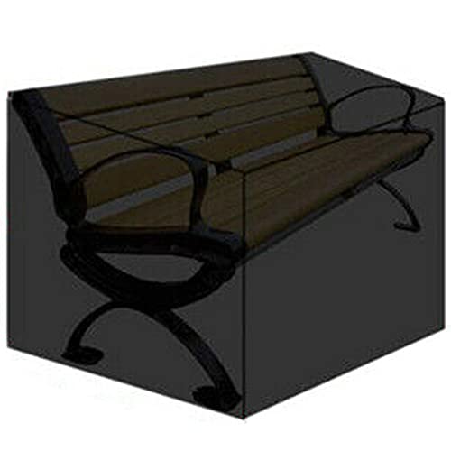 DFANCE Garden Bench Cover,210d Oxford Fabric Bench Cover,Waterproof, Windproof, Anti-uv,rip Proof Outdoor Patio Bench Seat Cover,Silver Coated Pu Coating - Black,4 Seats 190x66x89cm