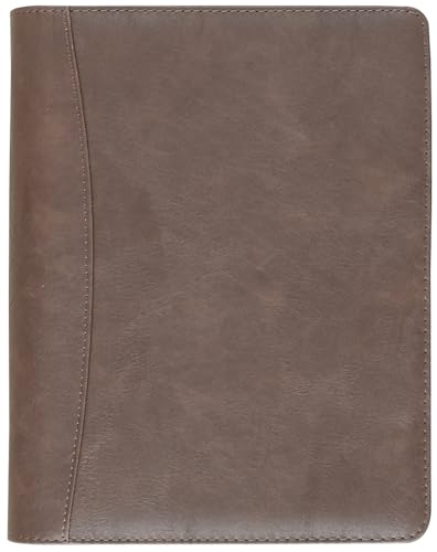 Organiseur à fermeture éclair de haute qualité et couverture en cuir synthétique marron vintage