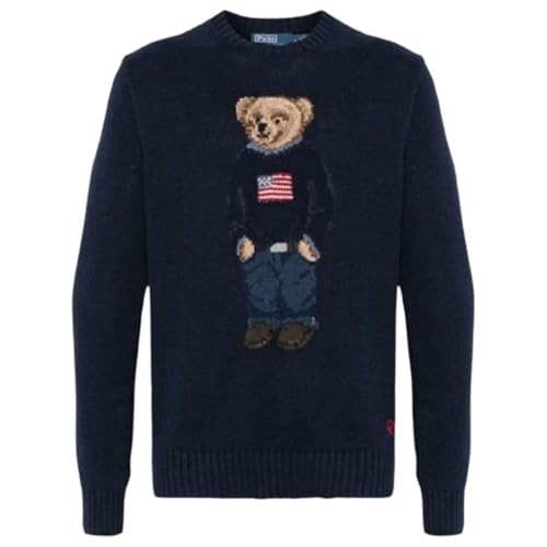 [POLO RALPH LAUREN] �|�� �����t���[���� �Z�[�^�[ �j�b�g �g�b�v�X ���� �|���x�A �R�b�g�� ���l�� �l�C�r�[ �� �M�t�g �v���[���g �����Y 710946137 NAVY(001) S [���s�A���i]