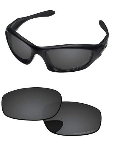 PapaViva Replacement Lenses for Oakley Monster Dog Sunglass Solid Black Polarized