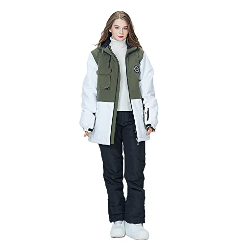 [HOTIAN] スノーボードウェア レディース スキーウェア 上下セット スノボウェア 全9色 7サイズ（XS～3XL） 耐水圧10000mm 撥水加工 防寒 ジャケット パンツ 2点セット（T139-8・L）