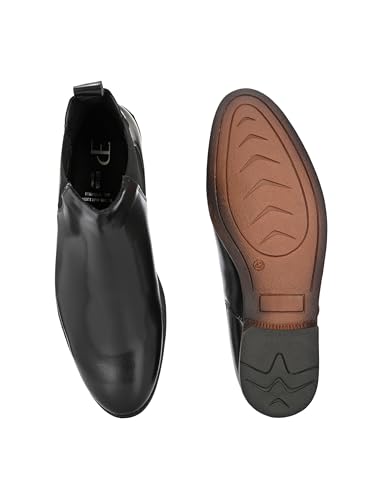 Image of EL PASO Men Faux Leather Casual Chelsea Boots