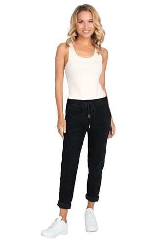 Lacamia - Cordhose aus Baumwolle, Herbst Cordhose Zeitlose Eleganz H05, Größen:M, Farben:Schwarz