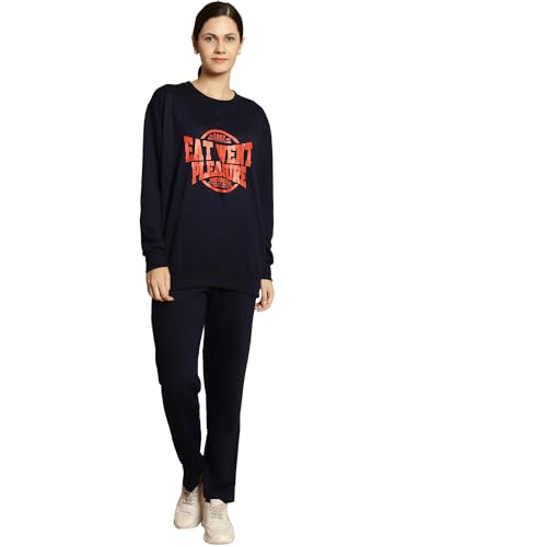 Image of Mack Jonney Printed Round Neck Cotton Fleece tracksuit Co-Ord Set for Women-MACK32760
