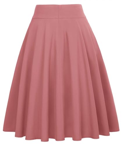 Image of FRAULEIN Women's Flared Pleated Maxi Skirt High Waist A-Line with Pockets and Belt Accessories [Small-Plus Size]