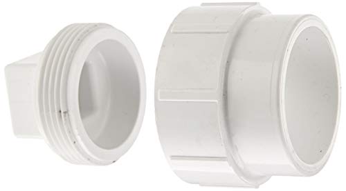 Spears Spears P105X Series PVC DWV Pipe Fitting, Cleanout Adapter with Plug, 1-12 Spigot x 1-12 NPT Female. Pack of 2