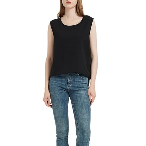 RUIZE Camiseta antirradiación EMF para Mujer, Ropa de protección 5G, blindaje RF, protección contra la radiación WiFi, Bloqueo de la radiación de microondas,Negro,XL