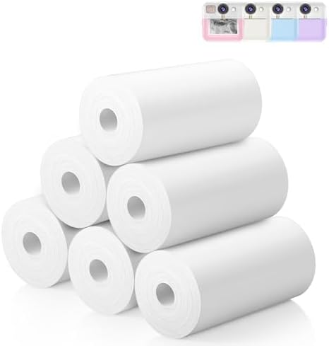 BOFIDAR Kids Instant Print Camera Paper - 6 Rolls Thermal Printing Refill Set for Toddler Camera, Coreless Thermal Paper, Compatible with Thermal Printers