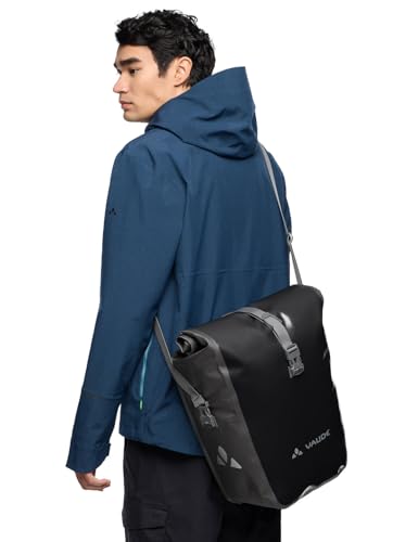 VAUDE Fahrradtaschen für Gepäckträger Aqua Back 2x24L in schwarz 2 x Hinterradtaschen wasserdicht, Fahrrad Gepäckträgertasche hinten, einfache Befestigung – Made in Germany