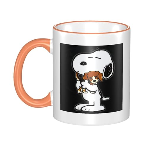 スヌーピー マグカップ 保温・保冷 電子レンジ対応 コーヒーカップ 陶器 セラミック 耐高温 軽量 個性人気 誕生日プレゼント大容量 Orange