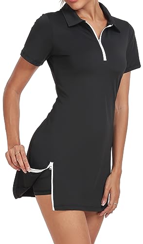 activewear dresses Red Sports Dress with Built-In Shorts & Pockets main image 0
