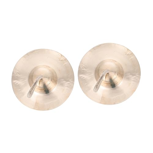 Toddmomy Dance Props 2pcs Copper Cymbals Handle Easy-grip for Parties Boys and Girls Family Fun