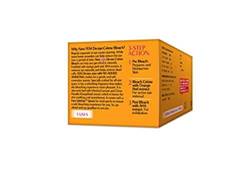 Image of Fem De-tan Creme Bleach - 30g | For Active Tan Removal | Brightens Skin | Evens Skin Tone | Long Lasting Results | For All Skin Types