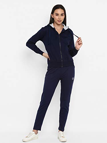 Image of Alan Jones Clothing Women's Solid Zipper Hooded Sweatshirt | Front Zip, Ribbed Hem, Lined Hood, Casual Winter Wear