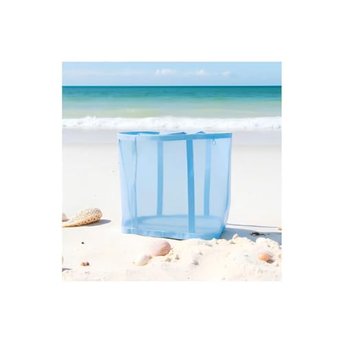 Heavy-Duty Mesh Beach Bag - Tear-Resistant Foldable Tote for Sand Toys, Pool & Travel, Multi-Color