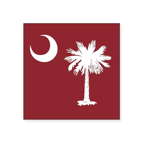 CafePress South Carolina Palmetto Moom Flag Square Sticker 3 Square Bumper Sticker Car Decal