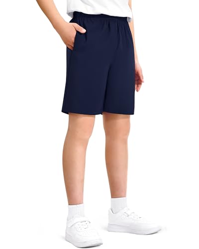 Image of Somaibo Boys Athletic Shorts Kids Quick Dry Basketball Soccer Running Sports Gym Active Performance Shorts with Pockets