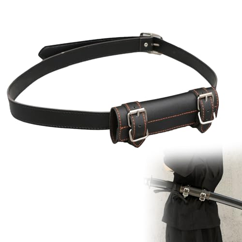 Doukesh Soporte para Espadas con Cinturón de 110 CM, Cuero para Cinturón De Katana, Funda De Espada Renacentista Medieval, Ajustable, Cosplay y Entusiastas del Samurai, Accesorio