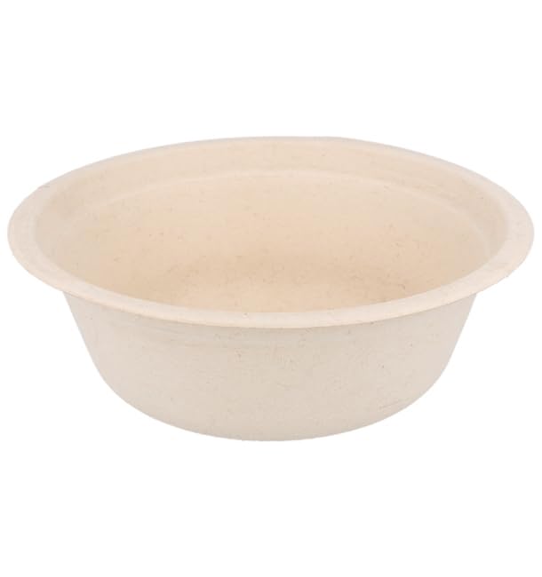 Bol 500 ml de caña de azucar - Bowl - Cuenco 500 ml - Biodegradable y compostable - Paquete 50 unidades