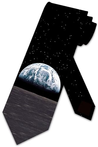 Three Rooker Earth View Space Ties Mens Astronomy Necktie