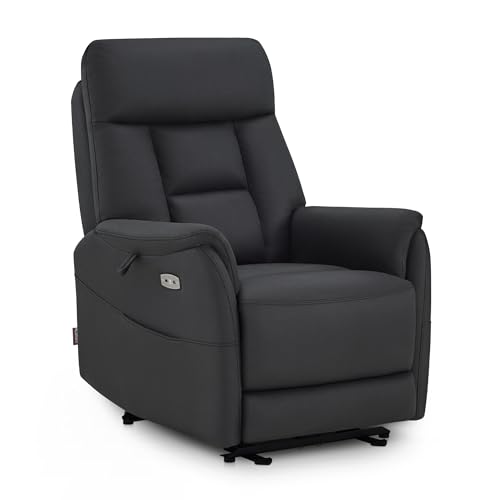 M MCombo Sillón de relax eléctrico ajustable, sillón de televisión de 3 cm cerca de la pared, sillón de relax con función reclinable, sillón de TV para espacios estrechos, conexiones USB y tipo C y