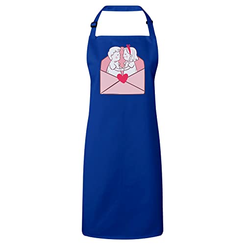 Tablier cuisine bleu Fabulous : l'illustration d'amour mignon pour partager des moments tendres