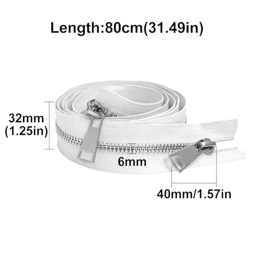 Fermeture éclair métal 5# double curseur séparable pour blouson - 4
