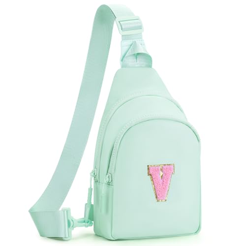 Fystdtote Gifts for Teen Girls Kids,Crossbody Initial Bag Purse Green,V by Fystdtote - Used condition - US$16.11