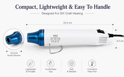 Image of KIRA PROfessional Hot Air Gun 300W Portable Mini Heat PenPortable Mini Electric Heating Nozzle Hot Air Gun Multi-Purpose Professional Heat Pen