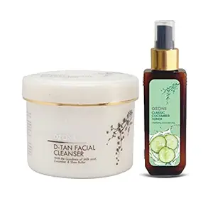 D Tan Facial Cleanser 250 GM with Classic Cucumber Toner 100 ML - Combo