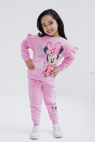 Image of Disney Girls Fleece Sweatshirt and Jogger Pants Outfit Set Newborn to Big Kid Sizes (Newborn - 14-16)