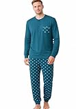 Intimitaly Vanuè - Pigiama Uomo Cotone Lungo 100%, Maglia Maniche Lunghe e Pantalone, Leggero e Traspirante, Primavera Estate (IT, Testo, L, Regular, Regular, VS1235 VAR-2)