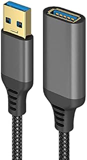 Amazon Brand - Eono USB 3.0 Extension Cable 1m, USB 3.0 A Male to A Female USB Extender Lead 5Gbps High Speed Data Transfer Compatible with Printer, Scanner, Keyboard, Oculus Rift, Camera, Black
